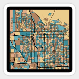 Salt Lake City Map Pattern in Mid Century Pastel Sticker